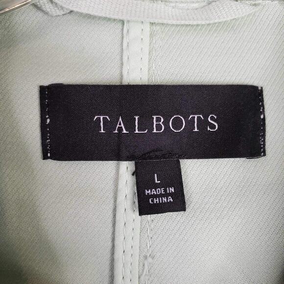 Talbots Coat Canvas Women's Jacket Size Large L Light Green Button Utility - Picture 6 of 8